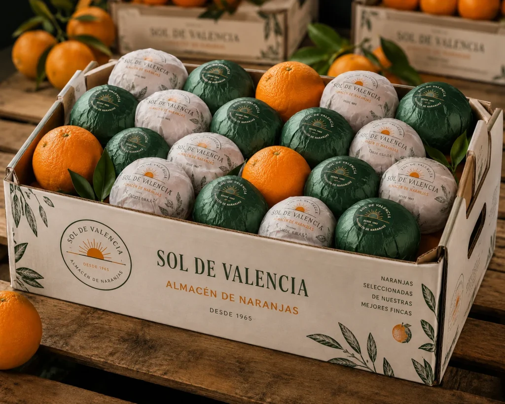 Envoltorios con marca para naranjas