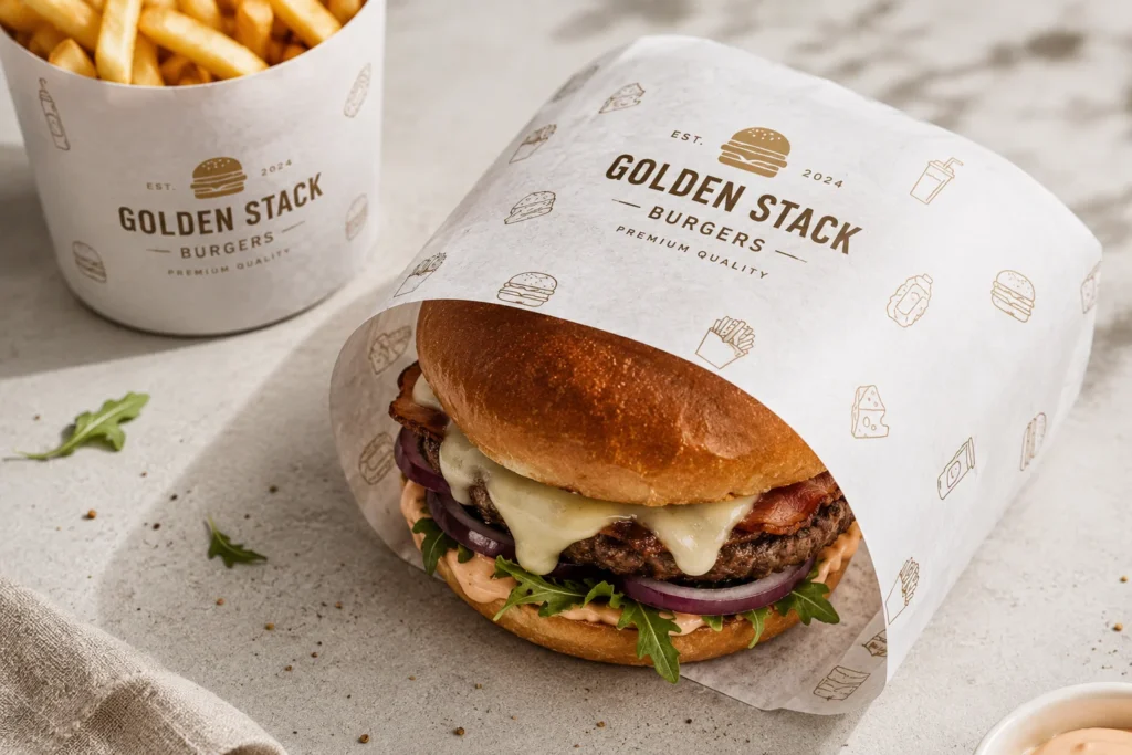 Papel para envolver hamburguesas
