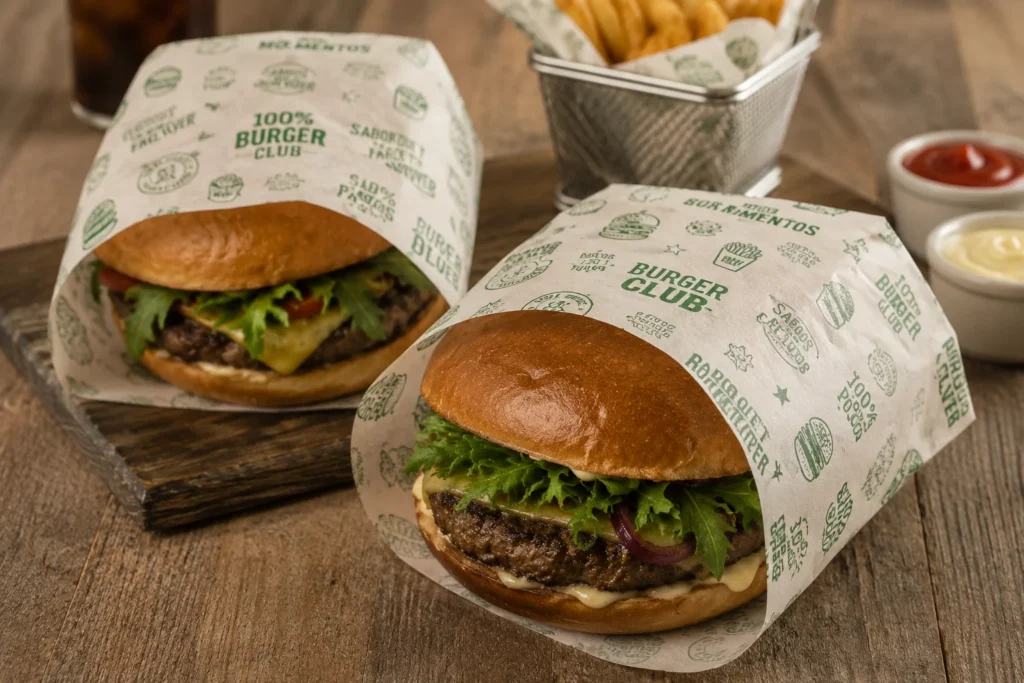 Papel para hamburguesa personalizado